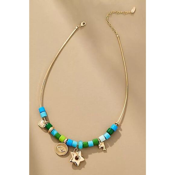 Anthropologie Beaded Charm Necklace $54 MSRP - Picture 2 of 2